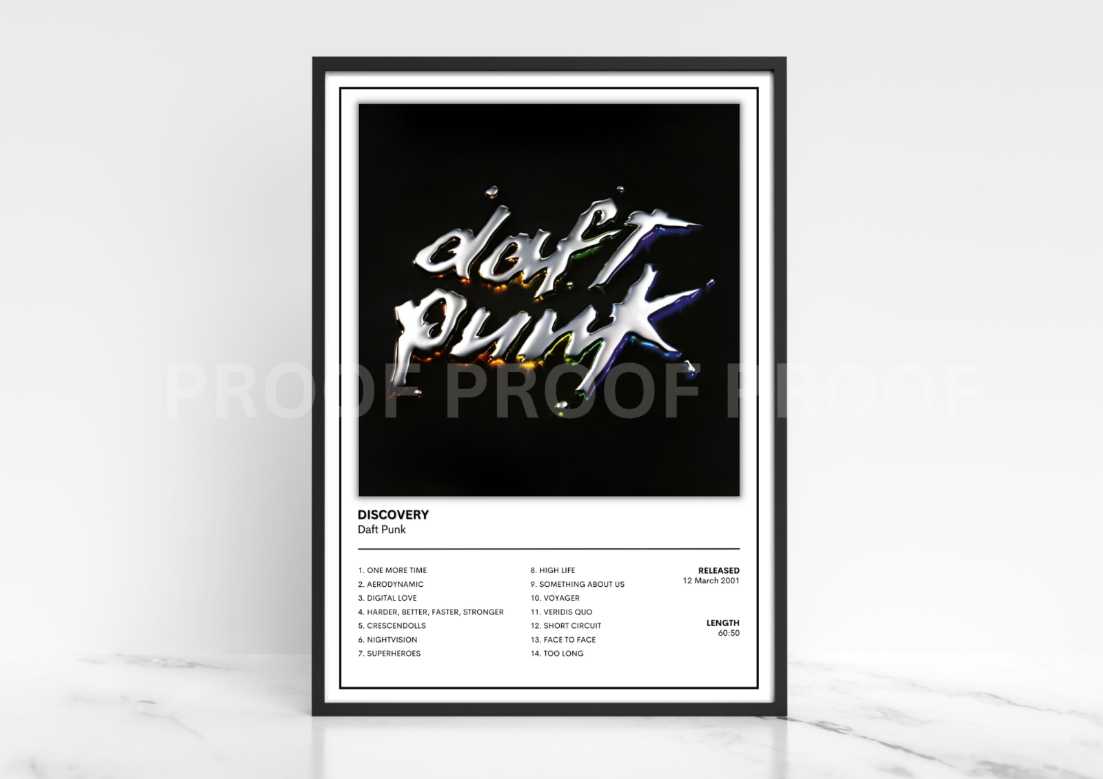 Daft Punk Discovery Album Single Cover Poster / Music Christmas Gift