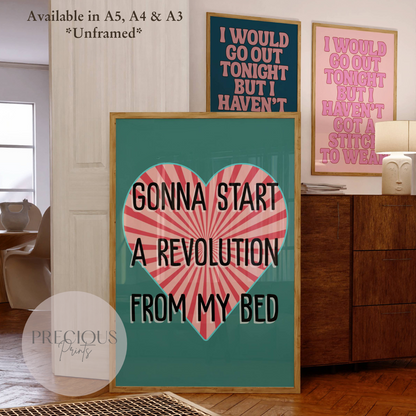 Oasis Lyric Poster Don't Look Back In Anger / Music Print / A5 A4 A3 Unframed