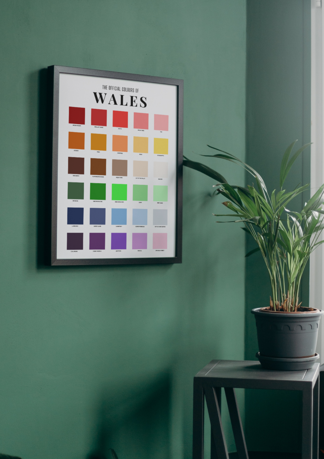 The Official Colours Colour Chart of Wales Poster / A3 A4 A5