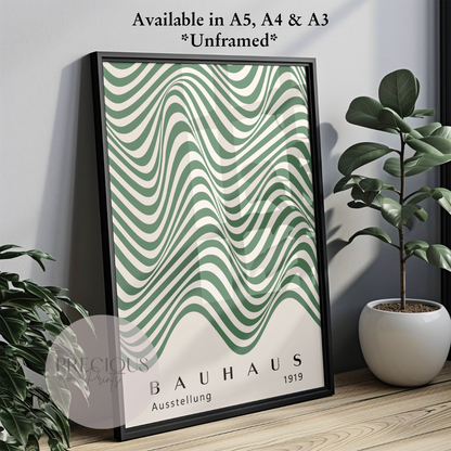 Sage Green Bauhaus Print A5 A4 A3 Art Exhibition Sage Green Poster