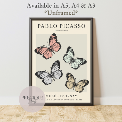 Picasso ''The Butterfly'' Exhibition Print / Vintage Gallery Wall Art