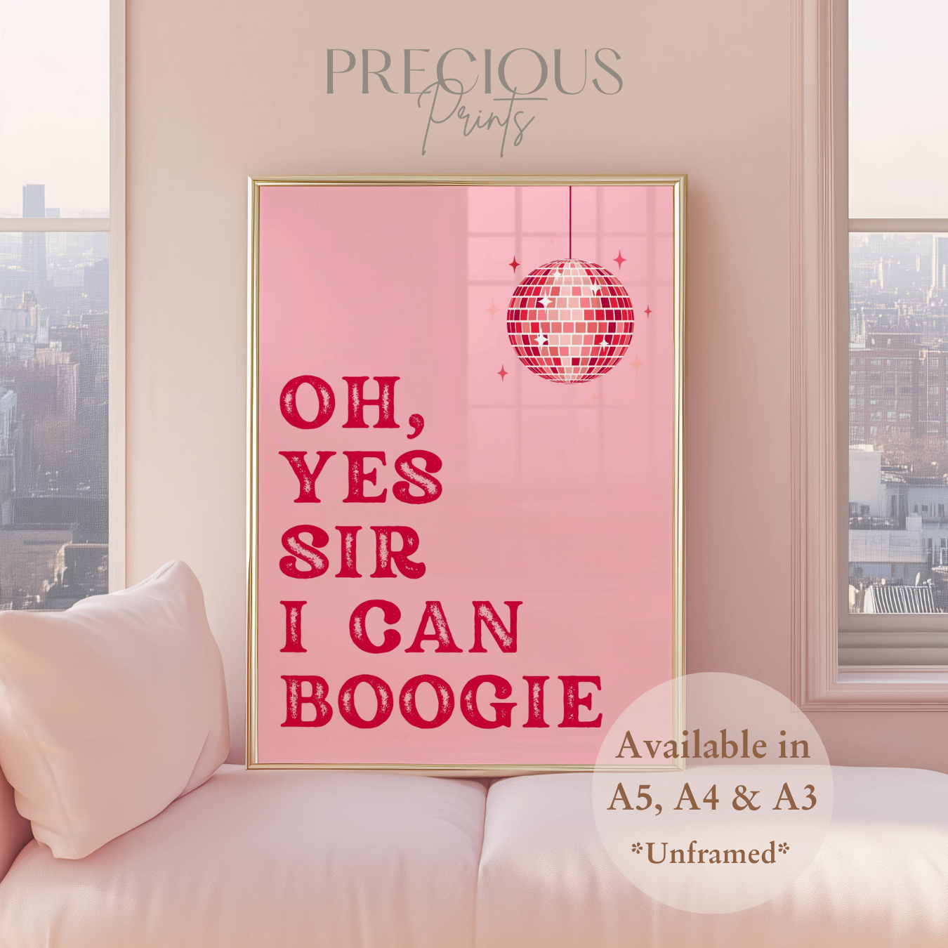 Oh, Yes Sir I Can Boogie Music Lyric Print / Music Poster / A5 A4 A3 Unframed