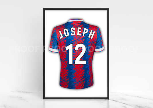 Crystal Palace Football Club Shirt Poster | Personalised | Wall Art Print |