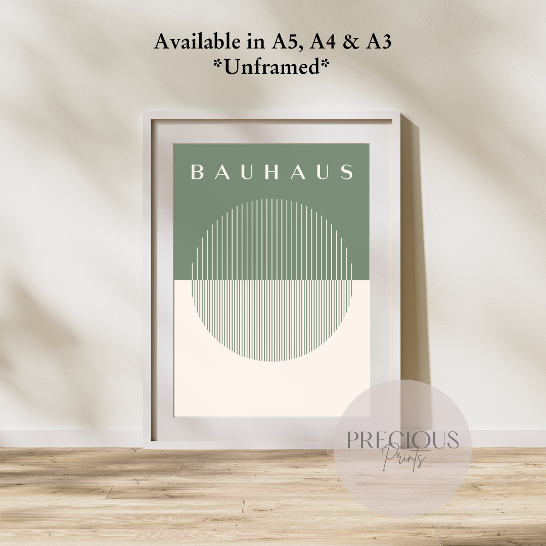 Sage Green Bauhaus Print A5 A4 A3 Art Exhibition Sage Green Poster