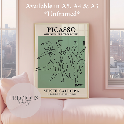 Pablo Picasso Three Dancers Print, Minimalist Modern Poster, Gallery Fine Art