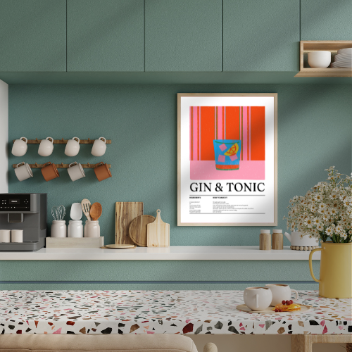 Colourful Cocktail Preppy Prints Poster / Vintage Retro Prints