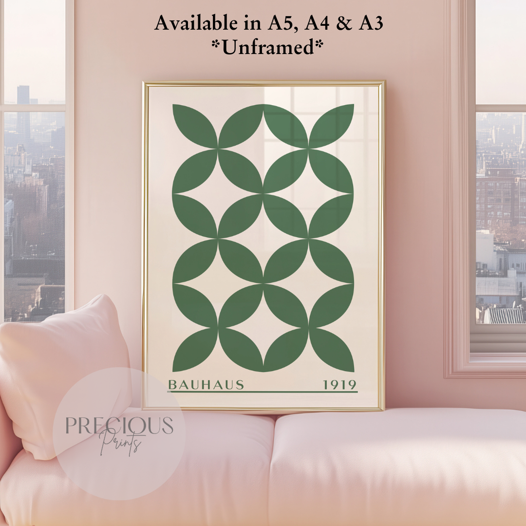 Sage Green Bauhaus Print A5 A4 A3 Art Exhibition Sage Green Poster