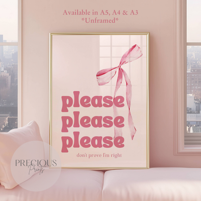 Please Please Sabrina Carpenter Lyric Print / Music Poster / A5 A4 A3 Unframed