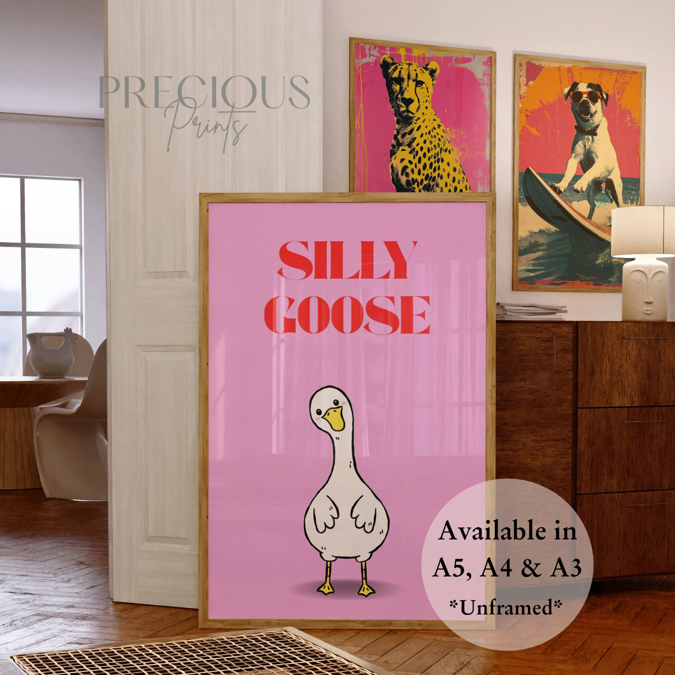 Silly Goose / Funny Preppy Art Poster / Humour / Pop Art / Trendy A5 A4 A3