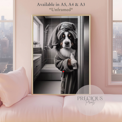 Bernese Mountain Dog Wall Art / Funny Wall Art / Funny Prints / Bathroom Humour