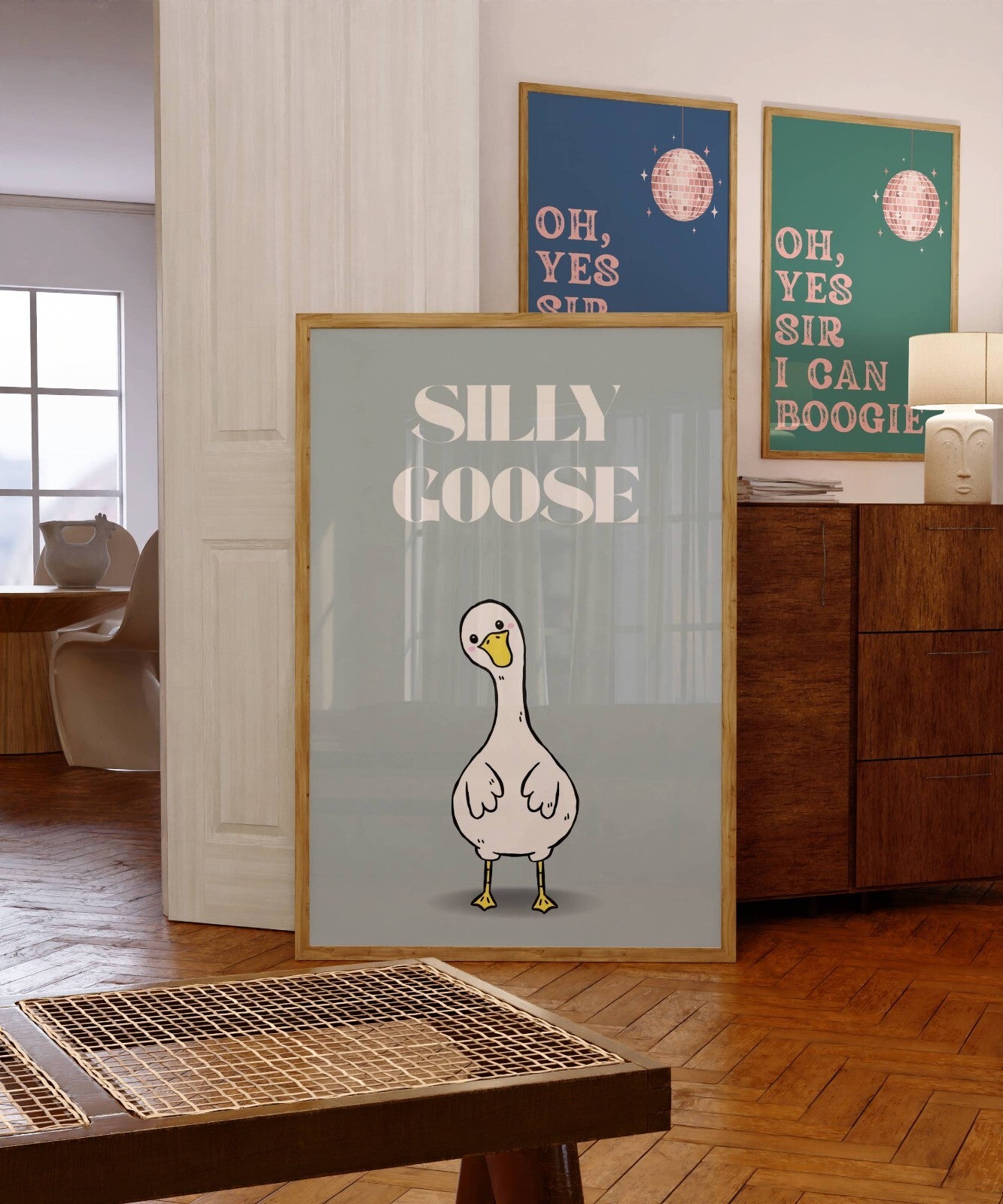 Grey Silly Goose / Funny Preppy Art Poster / Humour / Pop Art / Trendy A5 A4 A3