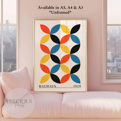 Colourful Textured Bauhaus Art Print A5 A4 A3 Art Exhibition Poster