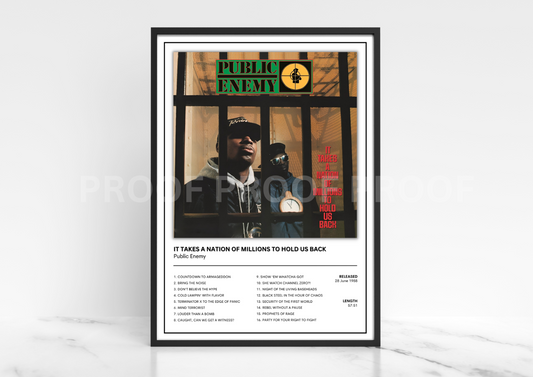Public Enemy It Takes A Nation of Millions Album Single Cover Poster