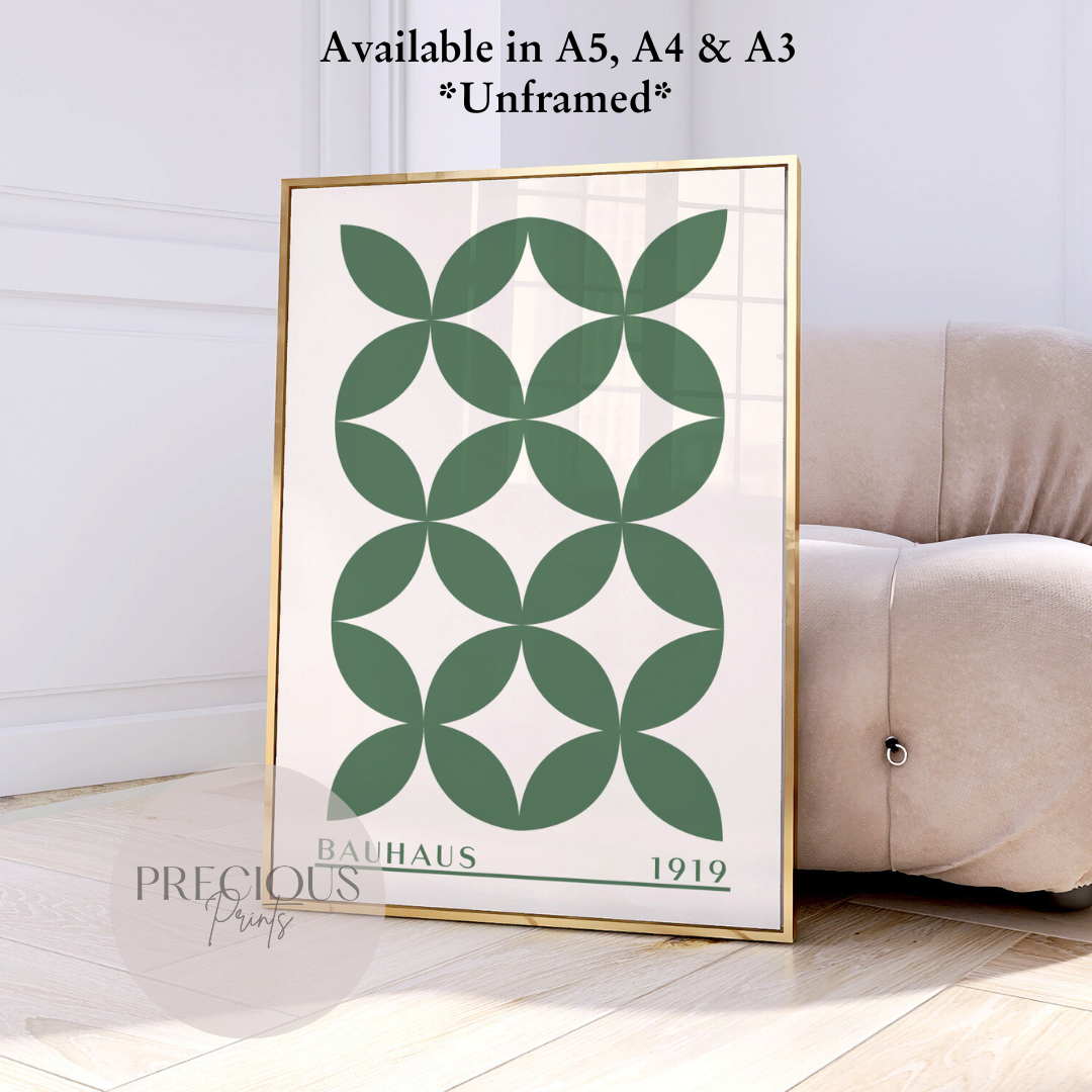 Sage Green Bauhaus Print A5 A4 A3 Art Exhibition Sage Green Poster