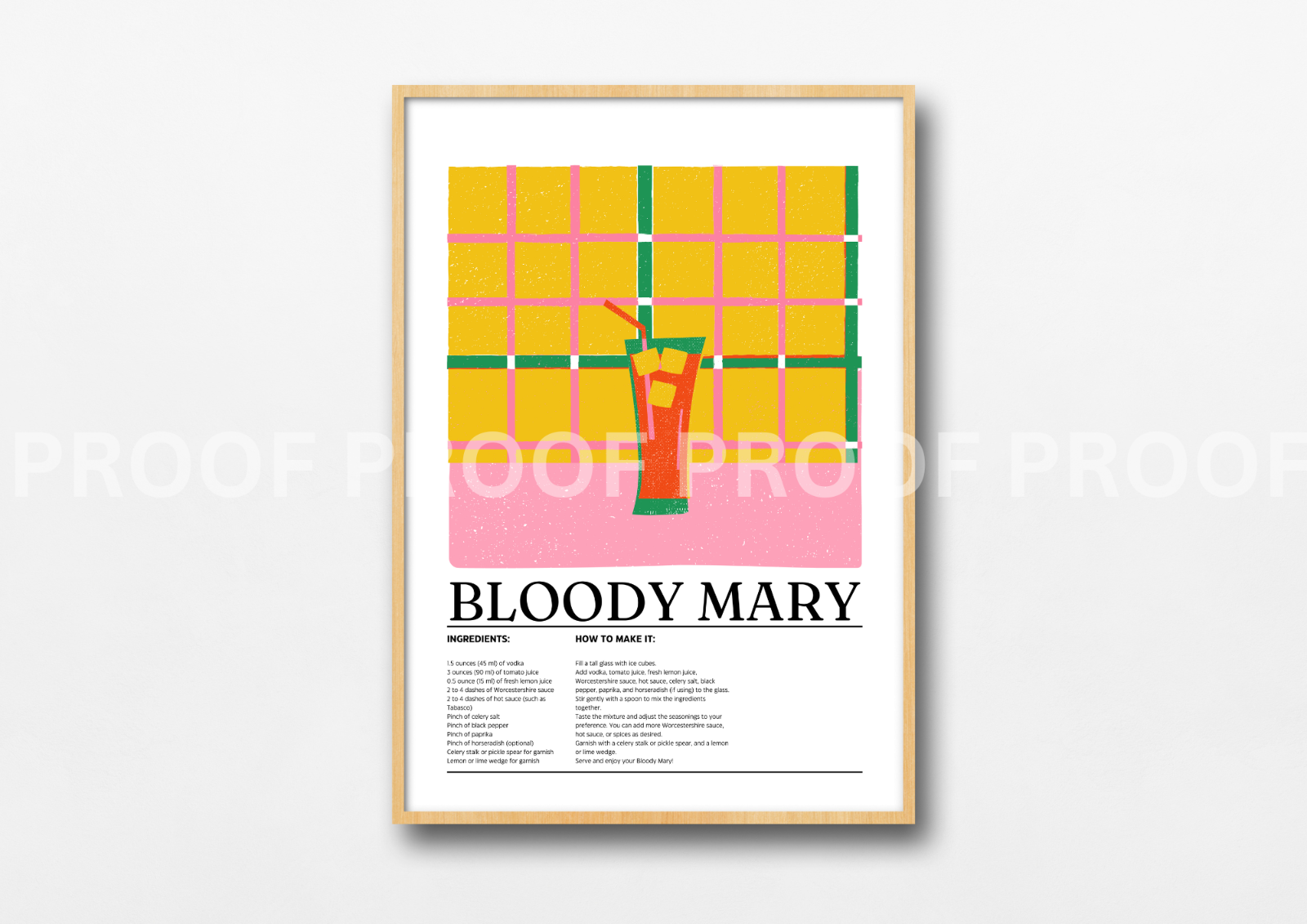 Colourful Cocktail Preppy Prints Poster / Vintage Retro Prints