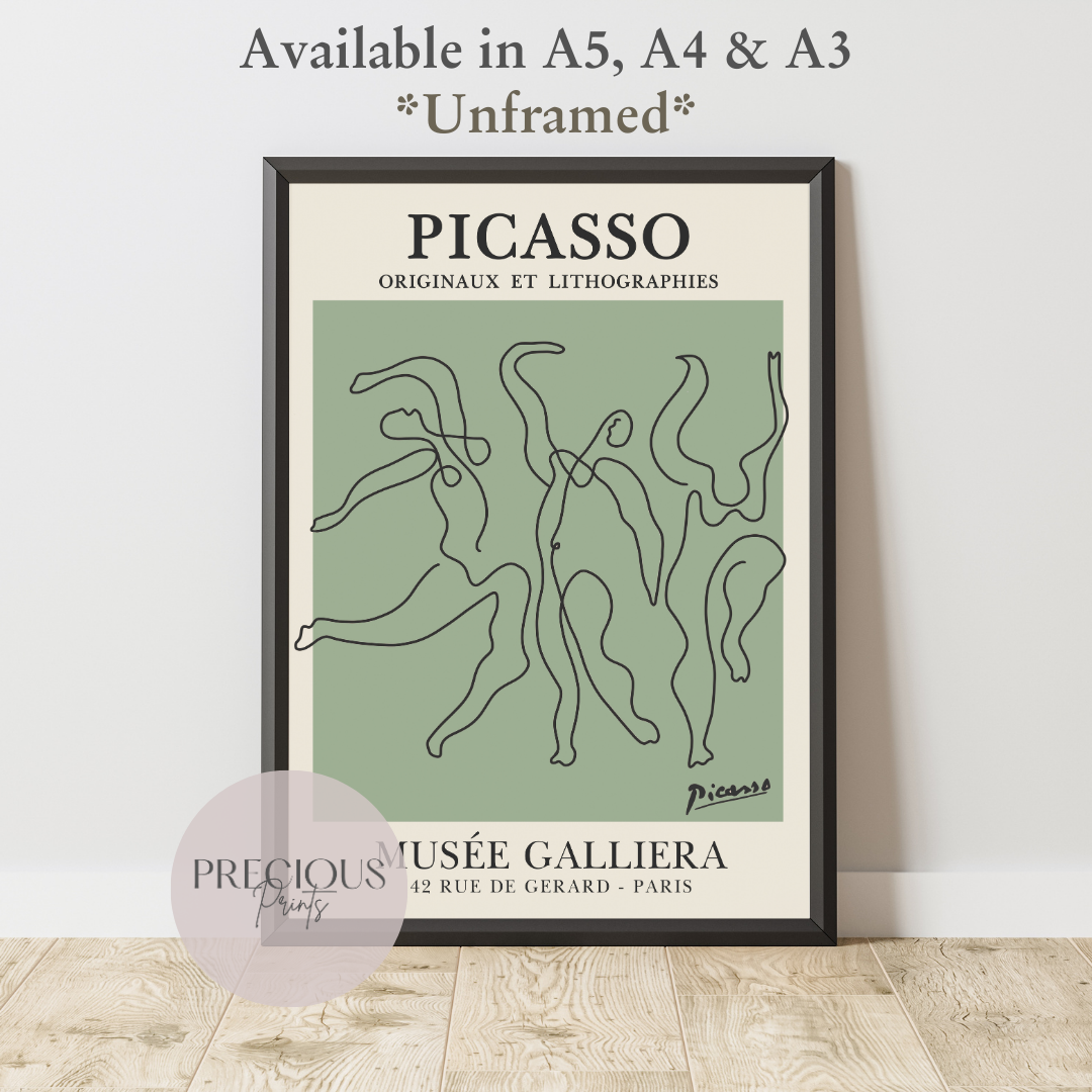 Pablo Picasso Three Dancers Print, Minimalist Modern Poster, Gallery Fine Art