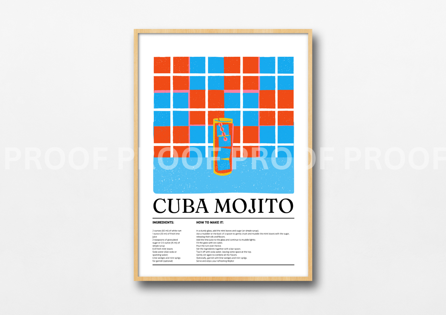 Colourful Cocktail Preppy Prints Poster / Vintage Retro Prints