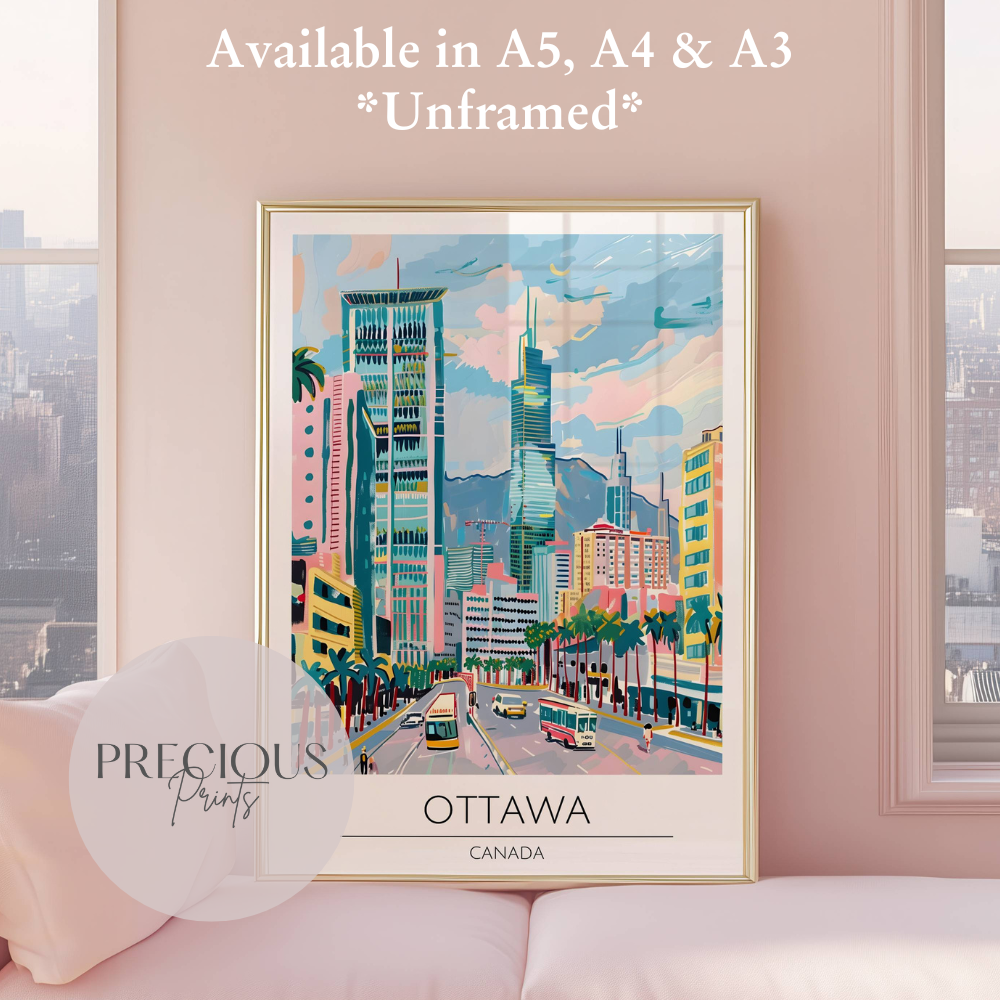 Canada, Ottawa Travel Print Poster / Vintage Wall Art / A5 A4 A3 / Unframed
