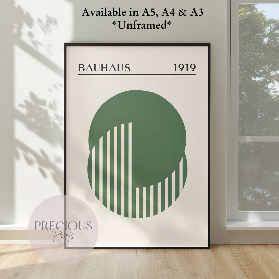 Sage Green Bauhaus Print A5 A4 A3 Art Exhibition Sage Green Poster