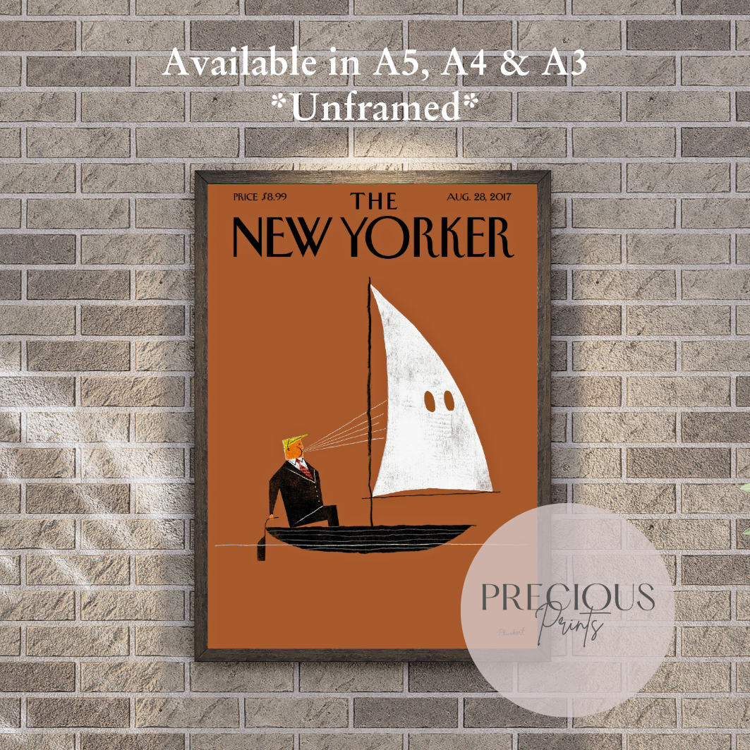 The New Yorker 28 August 2017 Wall Art Print / Artist David Plunkert 'Blowhard'