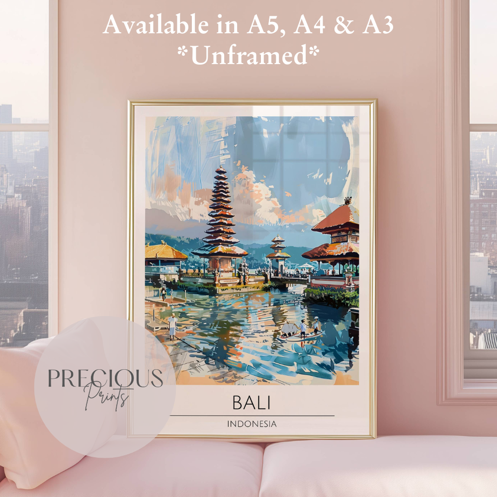 Indonesia, Bali Travel Print Poster / Vintage Wall Art / A5 A4 A3