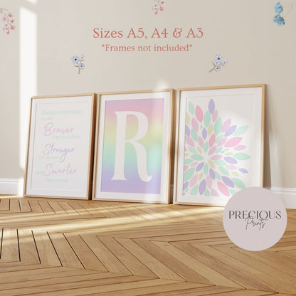 Set of 3 Personalised Affirmation print A5 A4 A3 Unframed Rainbow Ombre