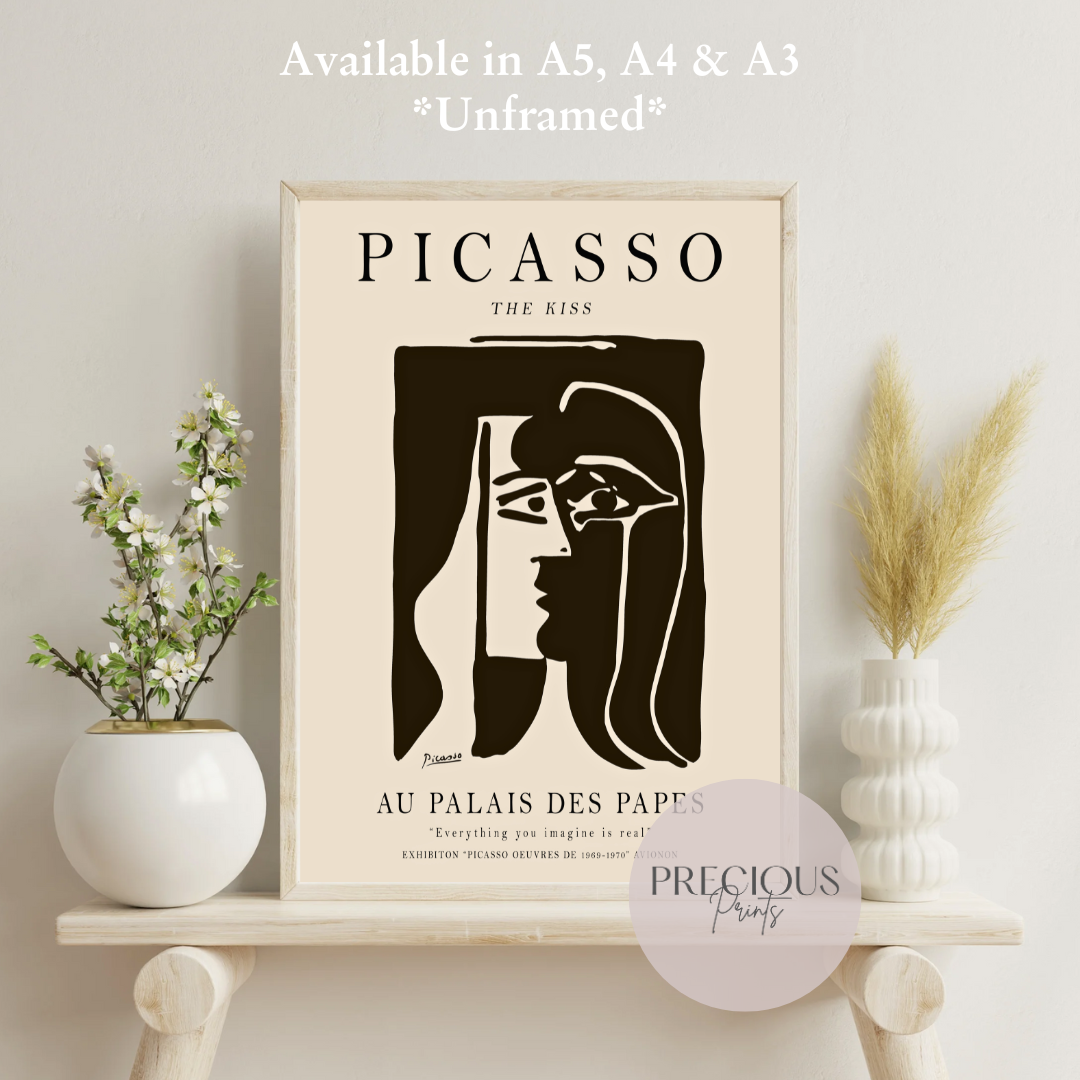 Picasso The Kiss Exhibition Print / Vintage Gallery Wall Art / High Gloss