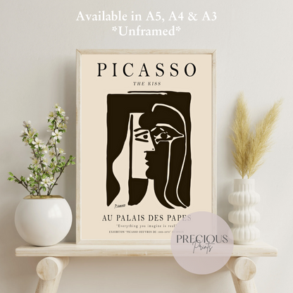 Picasso The Kiss Exhibition Print / Vintage Gallery Wall Art / High Gloss