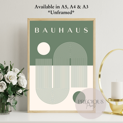 Sage Green Bauhaus Print A5 A4 A3 Art Exhibition Sage Green Poster