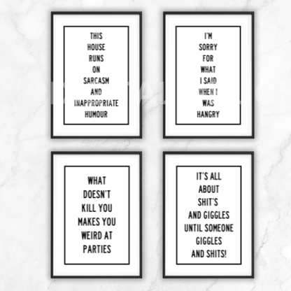 What Doesn't Kill You Makes you weird at Parties Funny Poster Art Quote A5 A4 A3