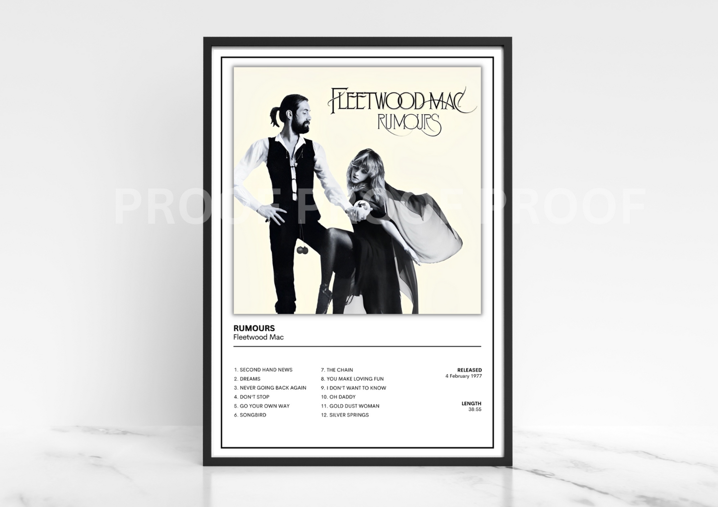 Fleetwood Mac Music Poster Album Cover Poster / Music Poster A5 A4 A3