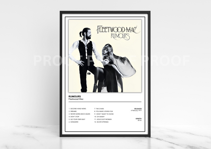 Fleetwood Mac Music Poster Album Cover Poster / Music Poster A5 A4 A3