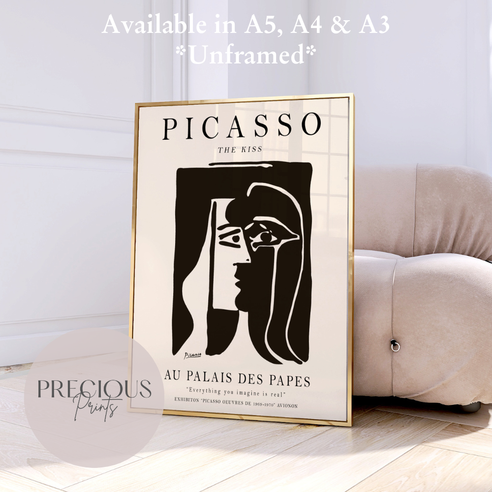 Picasso The Kiss Exhibition Print / Vintage Gallery Wall Art / High Gloss