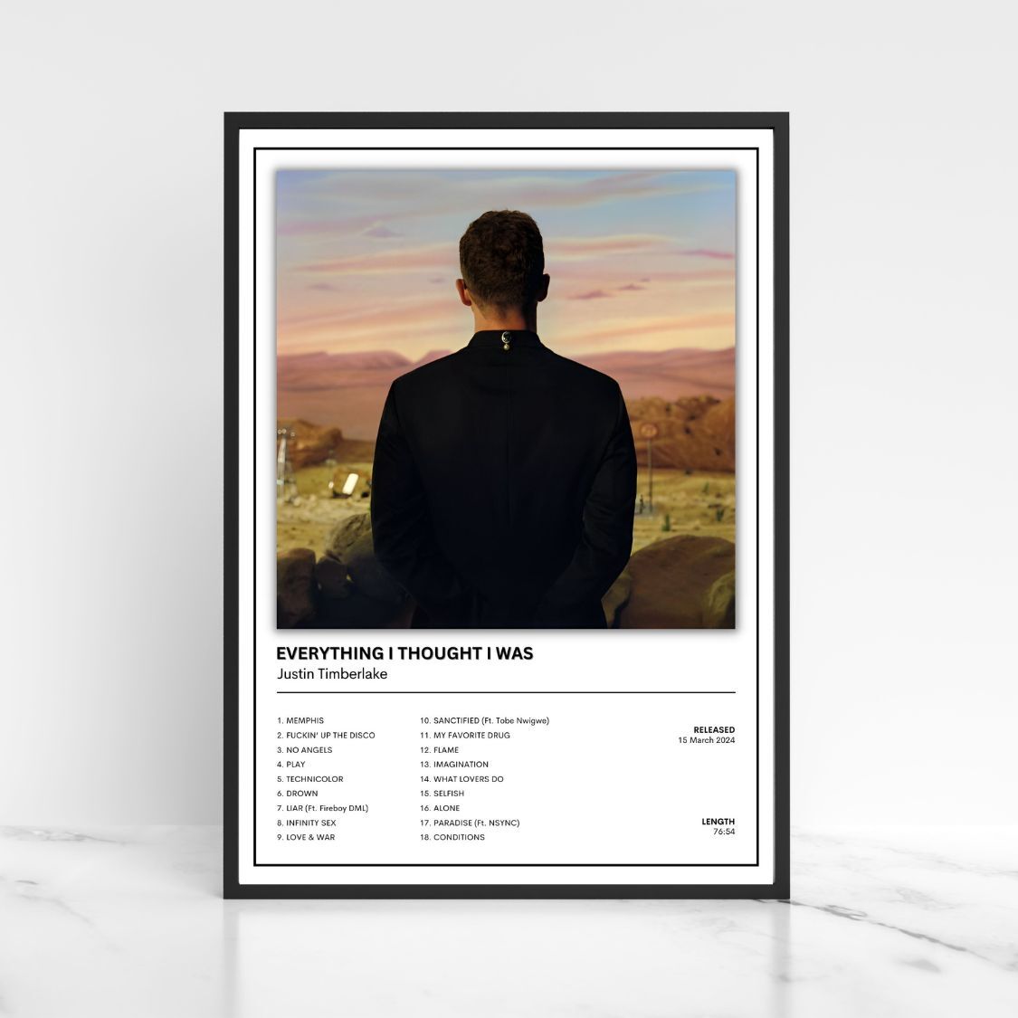 Justin Timberlake Album Cover Poster / A5 A4 A3 The Full Collection