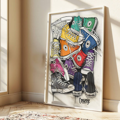 Converse Wall Art Poster / Preppy Trendy Retro Colourful Wall Art Tween