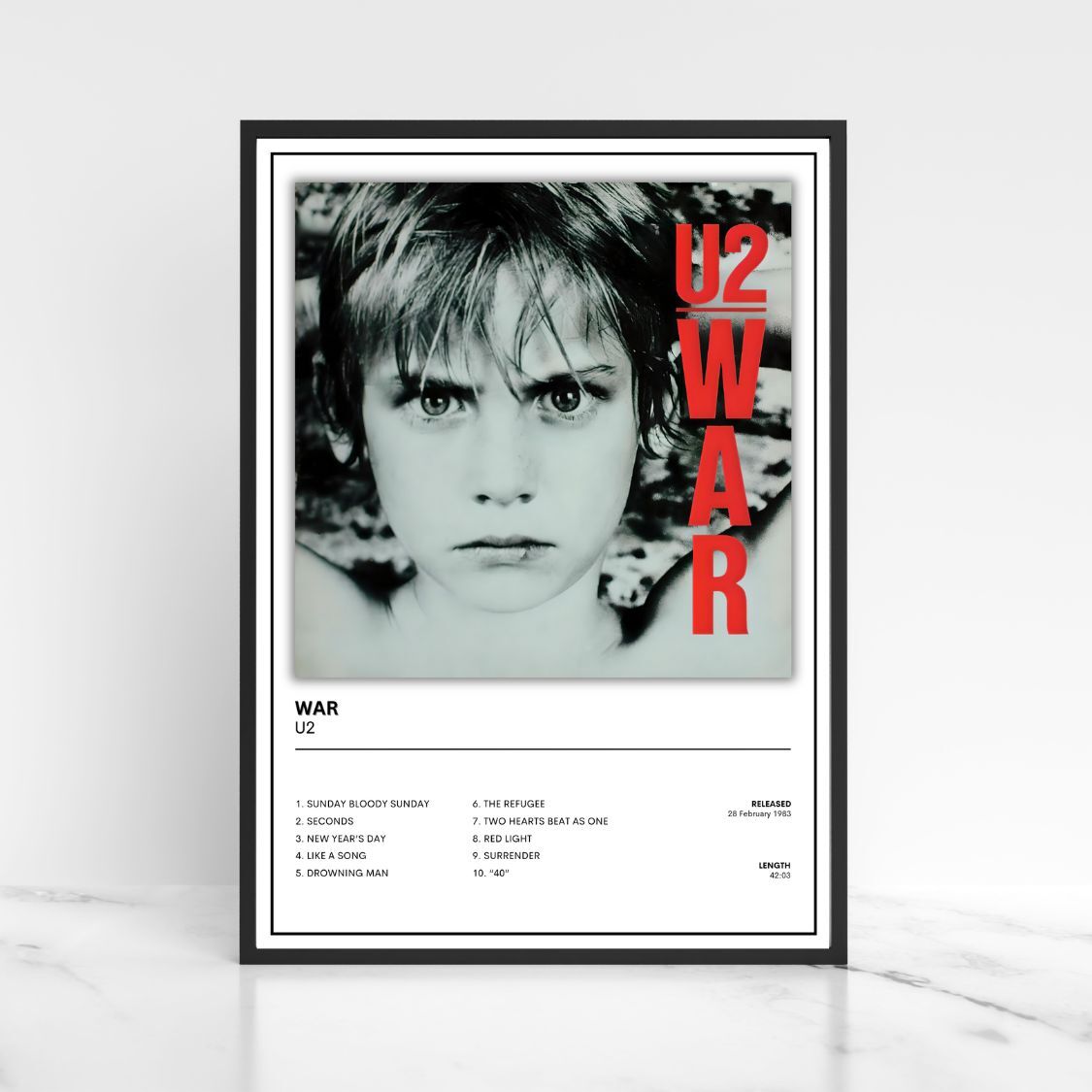 U2 Album Poster Full Collection A5 A4 A3 Unframed