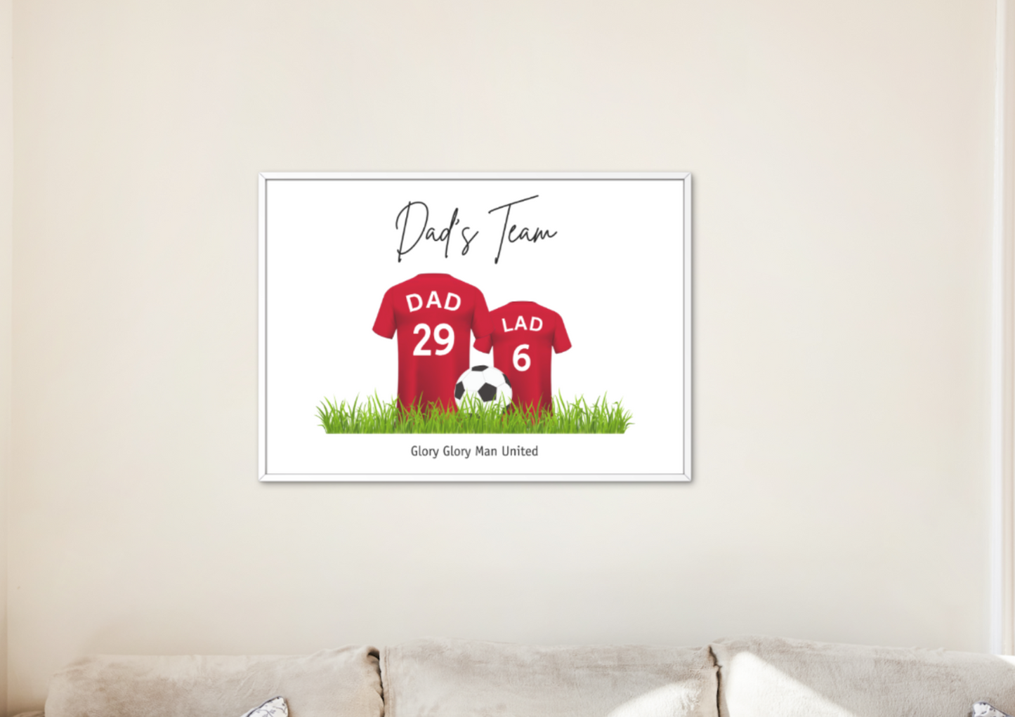 Personalised Football Family Print / MUFC Family Print / Manchester United Print