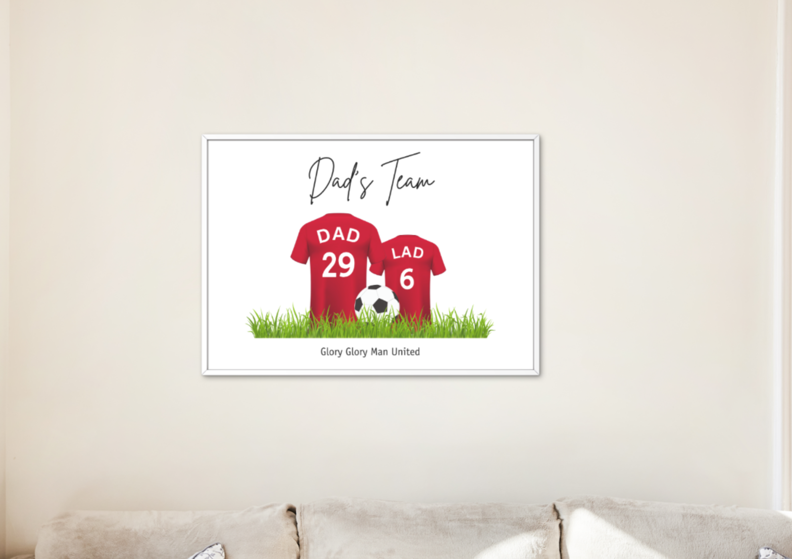 Personalised Football Family Print / MUFC Family Print / Manchester United Print