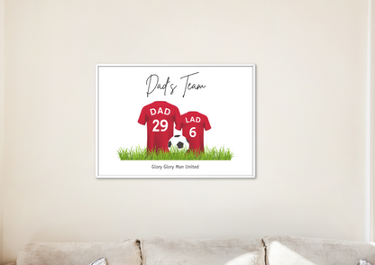 Personalised Football Family Print / MUFC Family Print / Manchester United Print