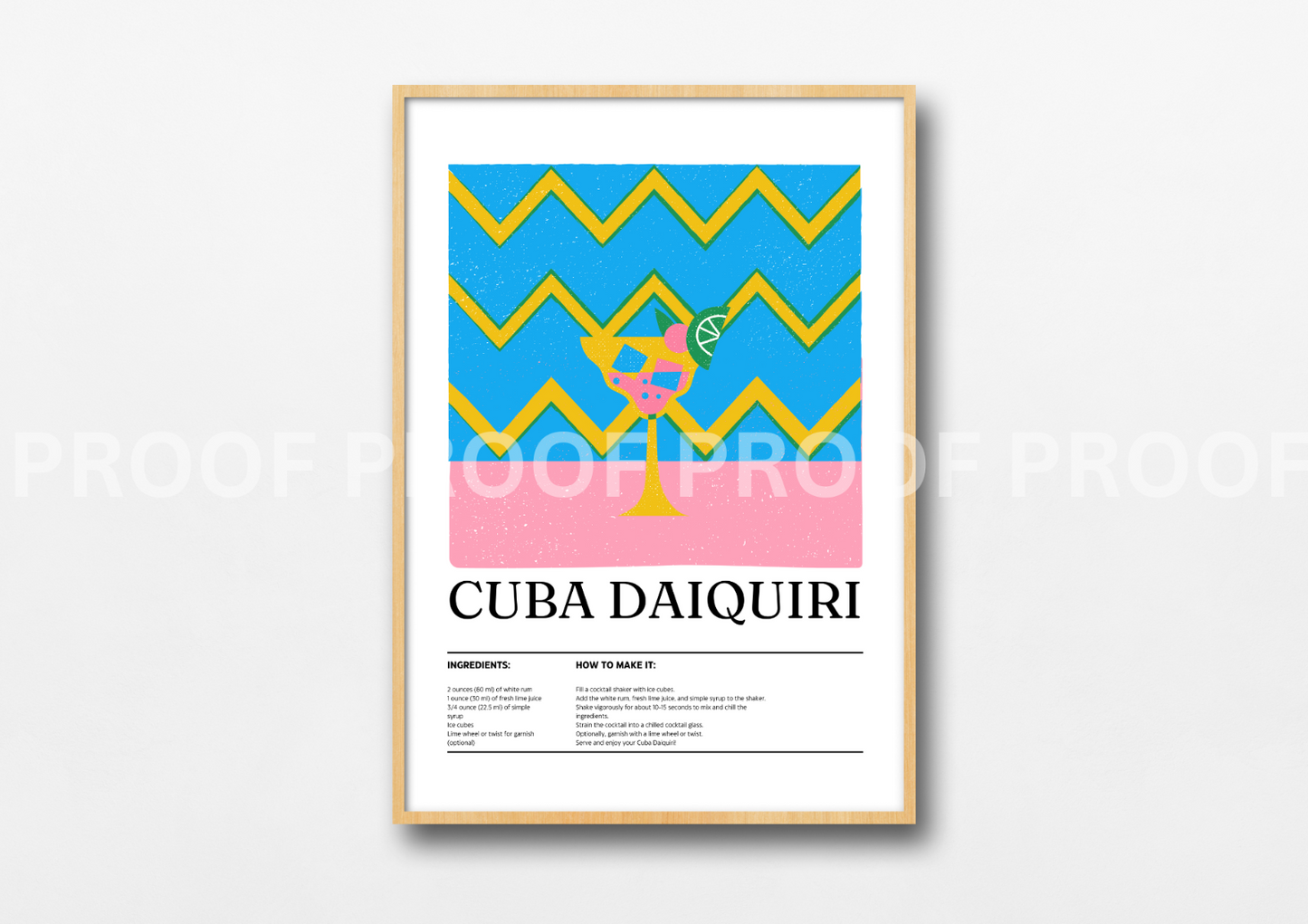 Colourful Cocktail Preppy Prints Poster / Vintage Retro Prints