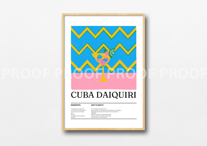 Colourful Cocktail Preppy Prints Poster / Vintage Retro Prints