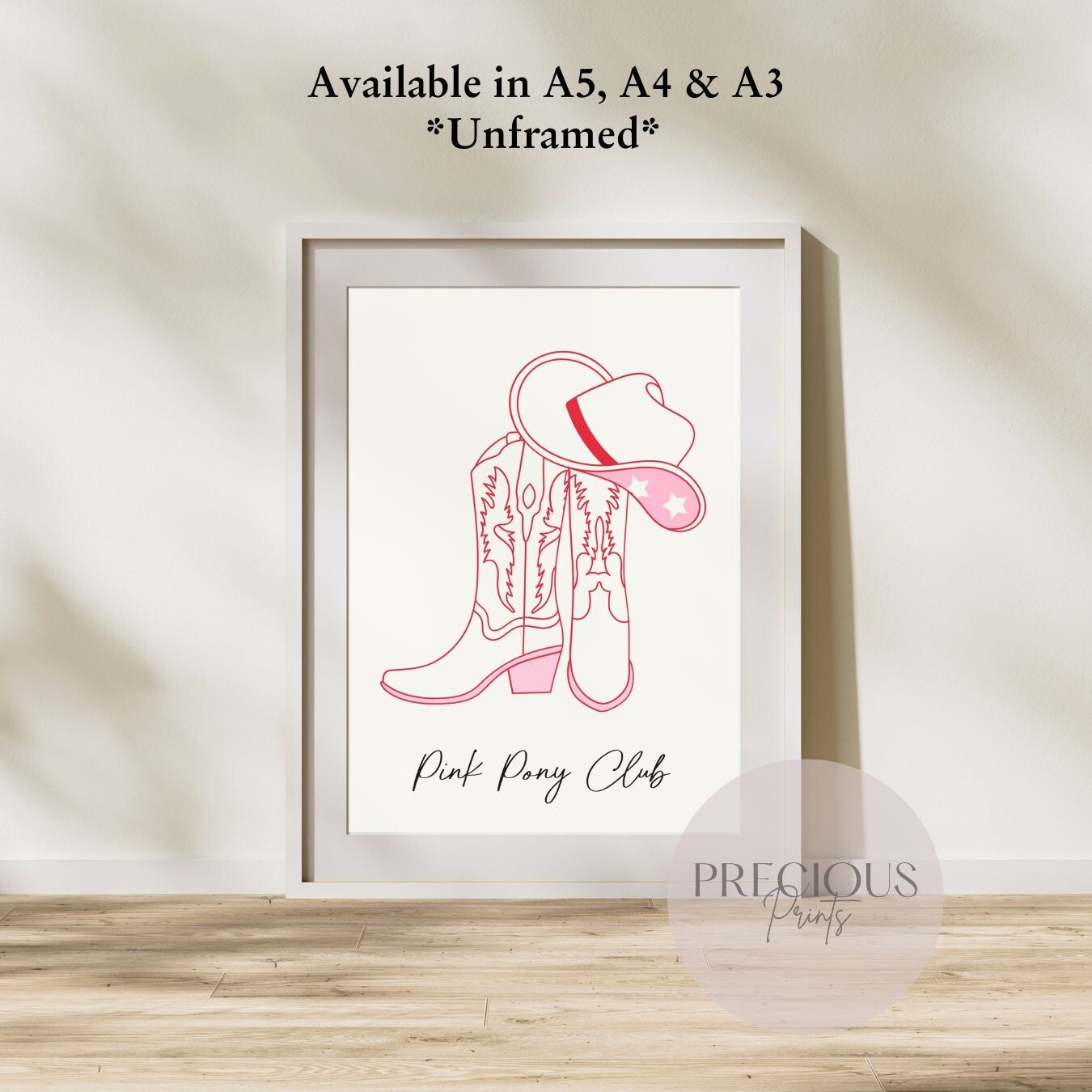 Pink Pony Club Preppy Poster / Trendy Wall Art / Pink Girly Art print / A5 A4 A3