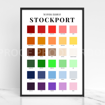 The Official Colours of Stockport Poster / A3 A4 A5 Stockport Print