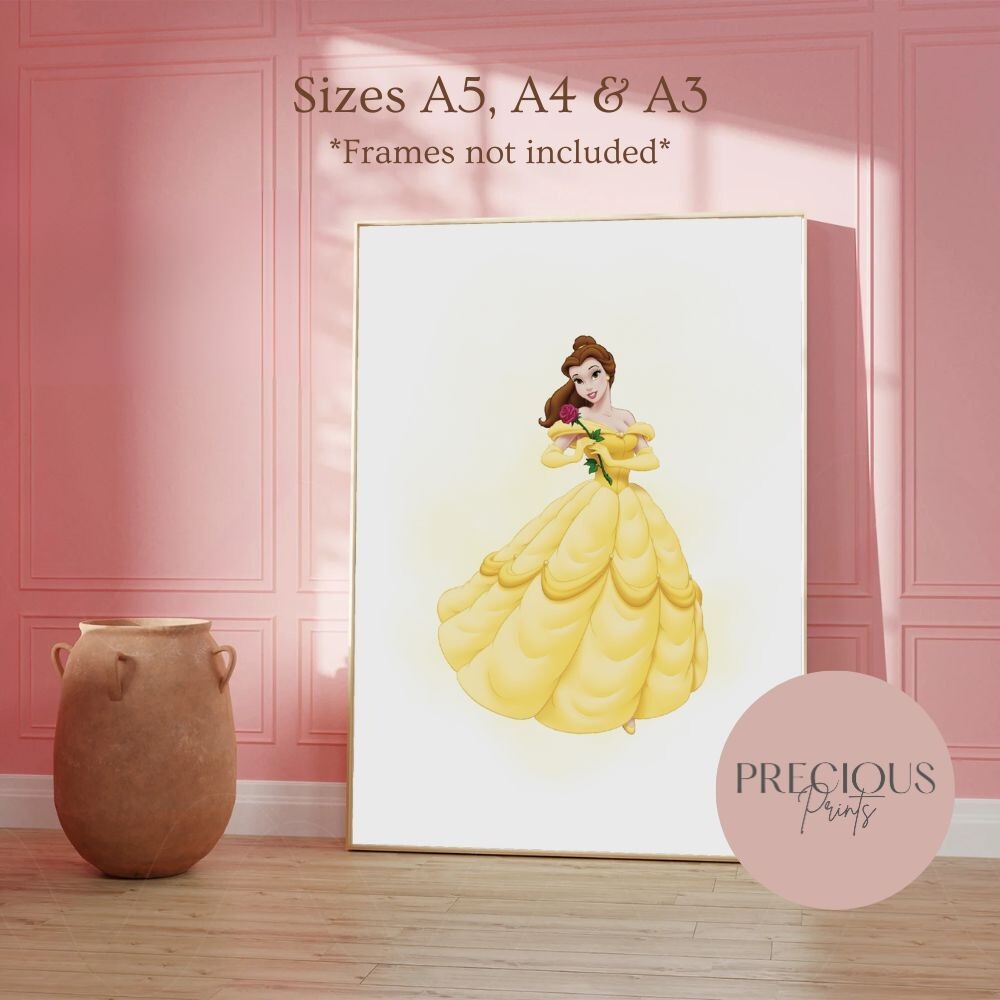 Set of 3 Personalised bedroom Prints / Princess Unframed A5 A4 A3