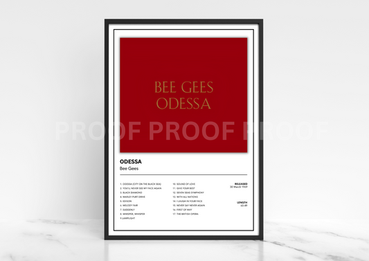 Bee Gees Odessa Album Single Cover Poster / Music Gift
