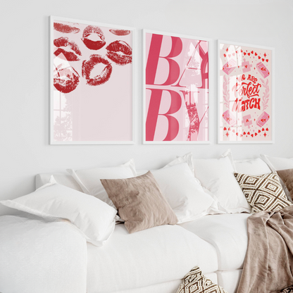 Set of 3 Romantic Preppy Art Prints