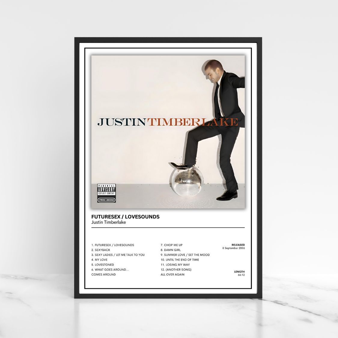Justin Timberlake Album Cover Poster / A5 A4 A3 The Full Collection