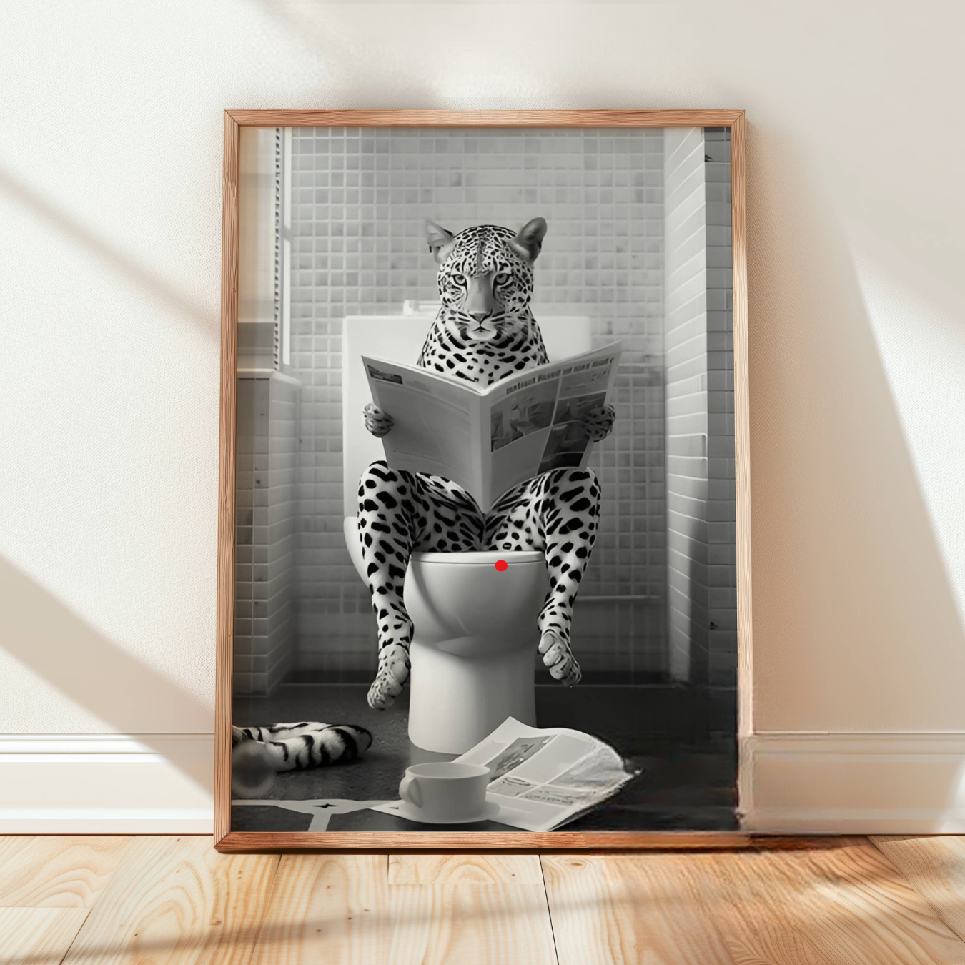 Cheetah / Leopard on Toilet Funny Animal Print