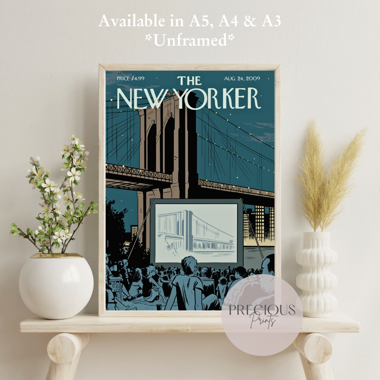 The New Yorker 24 Aug 2009 Wall Art Print Artist Adrian Tomine Brooklyn Bridge