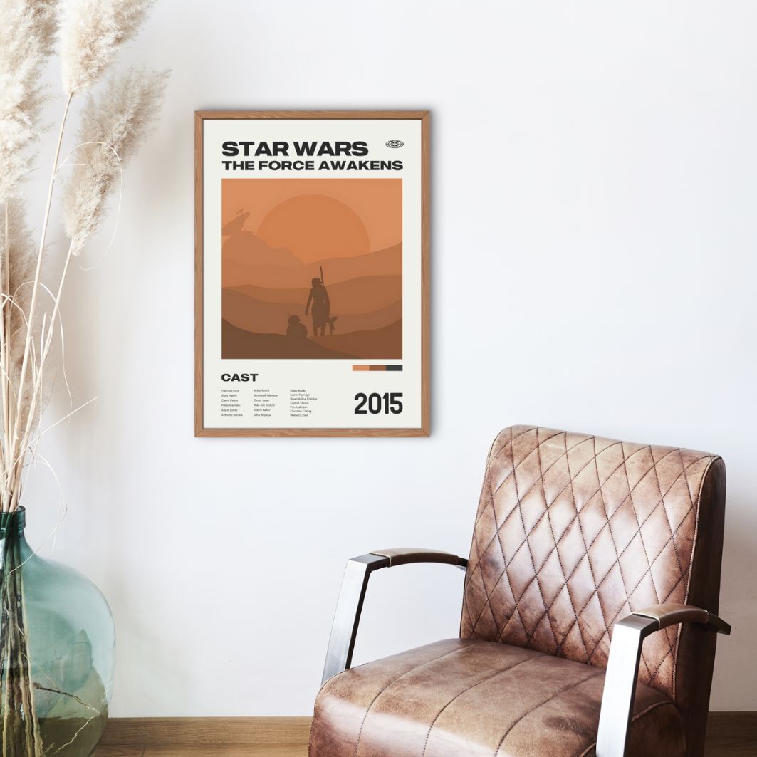 Star Wars : The Force Awakens 2015 Minimalist Movie Poster Unframed A5 A4 A3